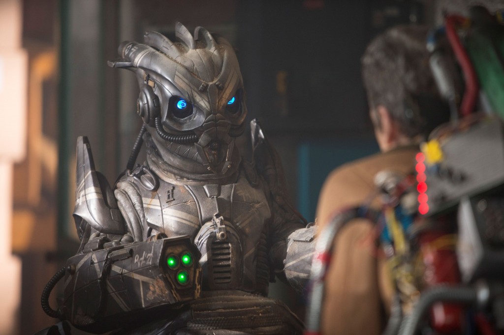 Picture shows: Peter Capaldi as The Doctor and Skovox Blitzer